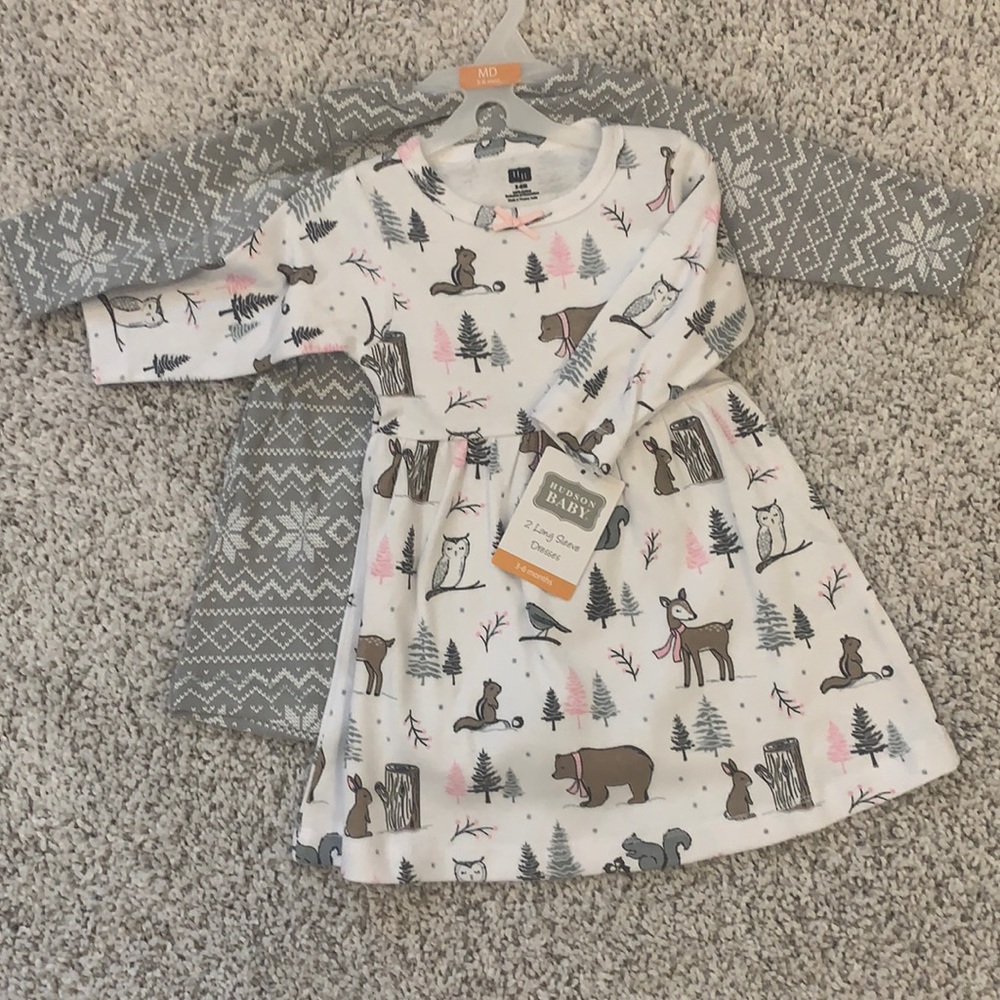 NWT Hudson Baby 3-6 mo 2-pack Dresses